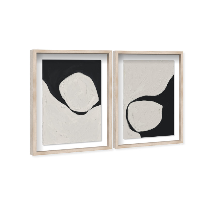 Neutral Balance Set Set by Oliver Gal, Natural Oak Shadowbox, 11.5"H x 16.5"W