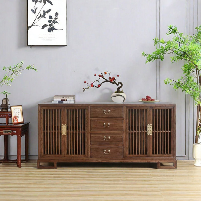 New Chinese Style Solid Wood Sideboard
