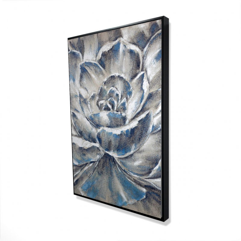 Impression sur toile grise et bleue