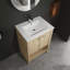 Meuble-lavabo autoportant avec lavabo en céramique