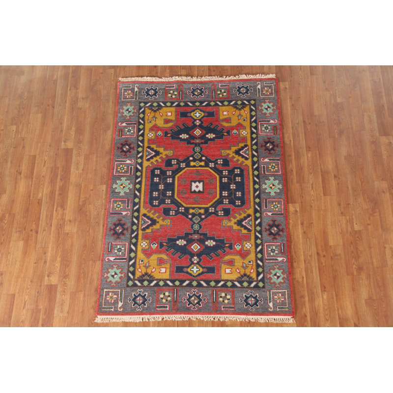 Tapis traditionnel indien fait à la main en laine 4 x 6
