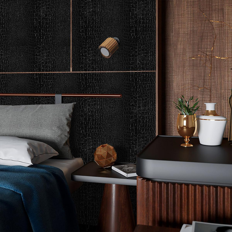 Luxurious 3d Deep Embossed Simulated Crocodile Skin Pattern Pvc Wallpaper - Durable, Water-resistant, And Realistic Design