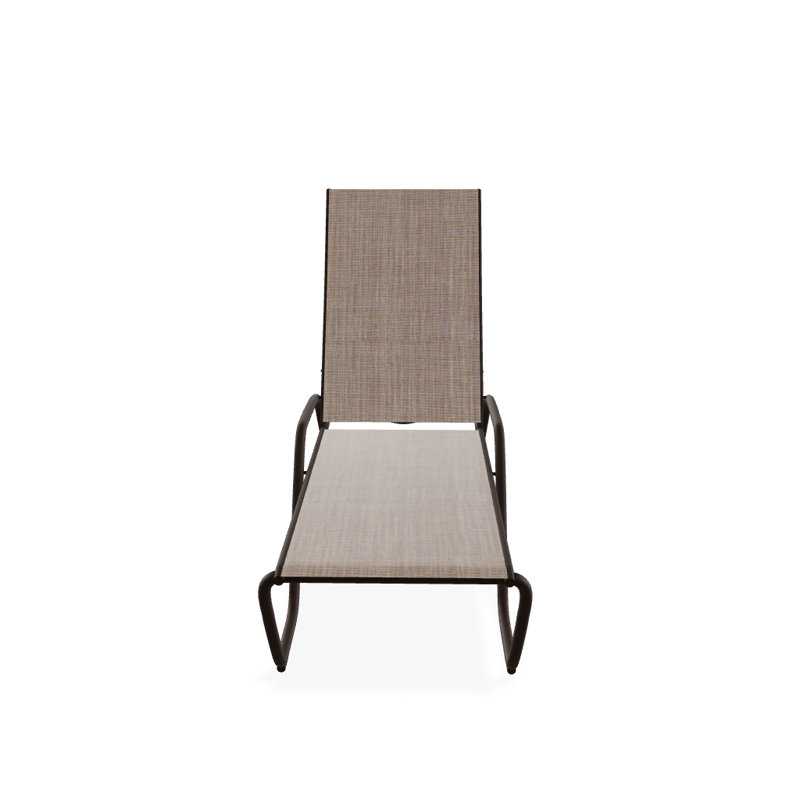 Outdoor Rust-Resistant Metal Chaise Lounge, Textured Kona, Augustine Fennel Sunbrella®