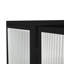 Buffet mural noir avec tablette amovible, optimisation de l'espace et tablettes fonctionnelles