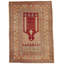 Tapis turc en soie rouge et beige 4 x 6