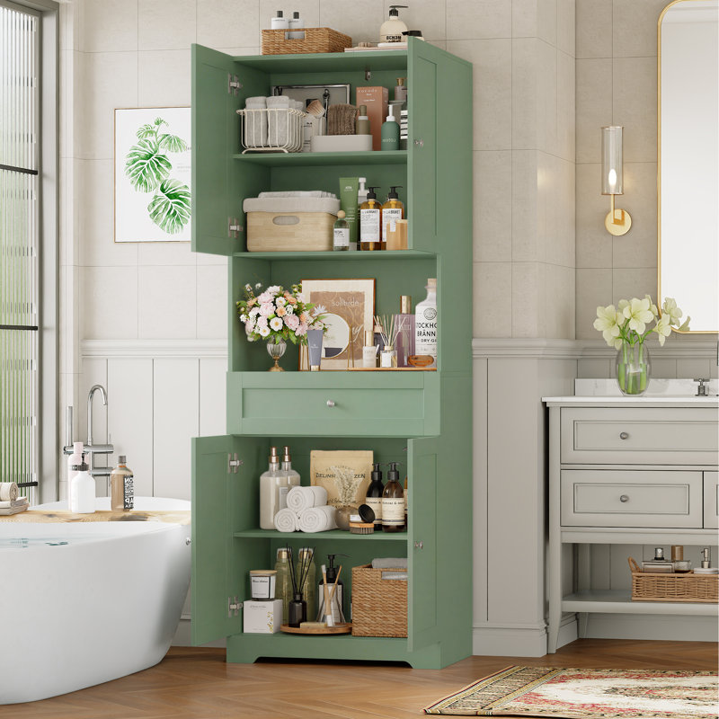 67.5" H Freestanding Bathroom Cabinet, Green