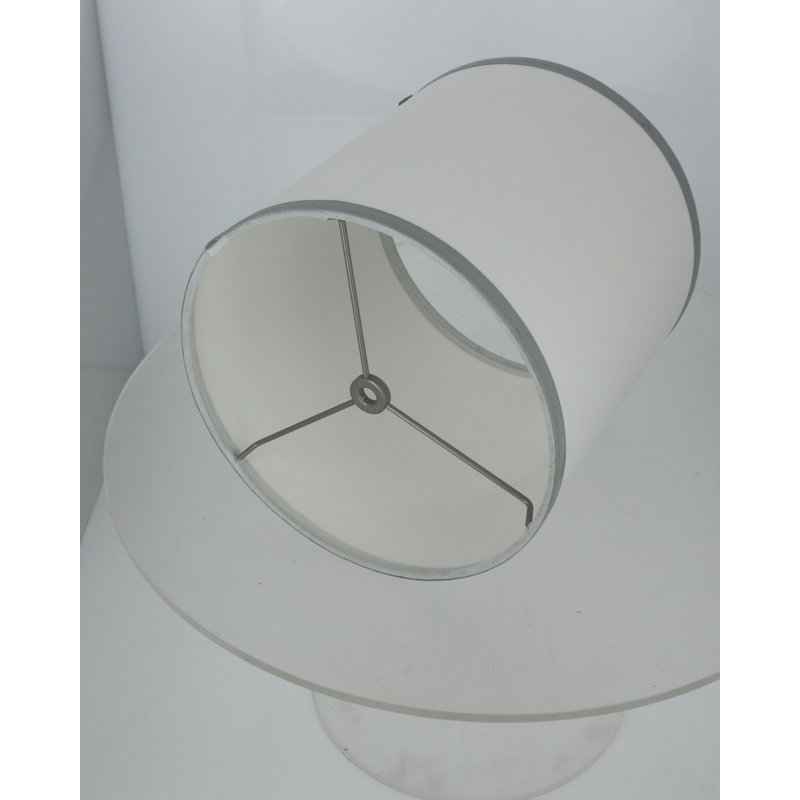 Abat-jour tambour en coton blanc cassé Ganya, H 7 po x l 8 po x P 8 po