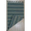 5x8 Blue Flat Weave Wool Bamboo Silk Coastal Horizon Striped Modern Contemporary Carpet Rug