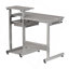 Bureau d'ordinateur gris avec rangement