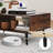 2-Tier Coffee Table w/ Compartments & Metal Legs Rectangle Tea Cocktail Table-557062547