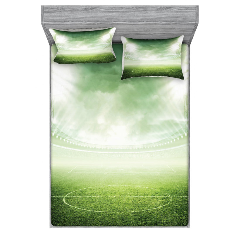 Soccer Microfiber Sheet Set, Full Sheet Set + Fitted Sheet + 2 Pillowcases