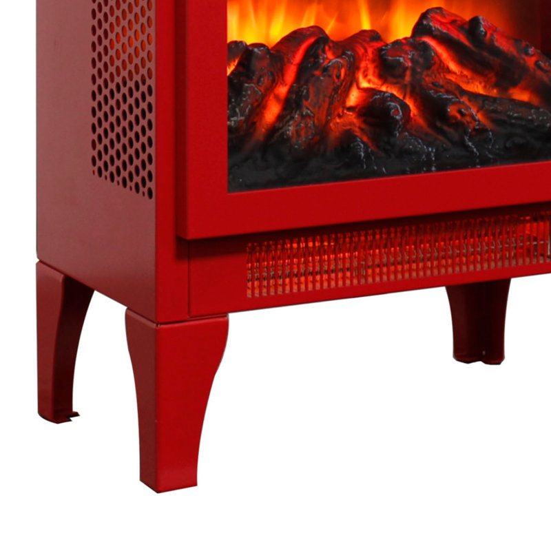 Electric Fireplace Stove Heater, Red