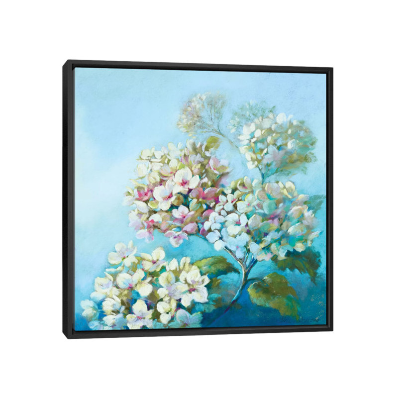 «Perfect White Clouds», impression sur toile, H 18 po x l 18 po x P 1,5 po, Toile avec cadre flottant noir, Pas de tapis