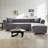 Joannette Polyester Blend Tufted Sofa & Chaise Sectional with Nailhead Trim -647190597