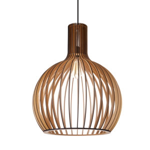 Carlea 1 - Light Wood Dome Pendant