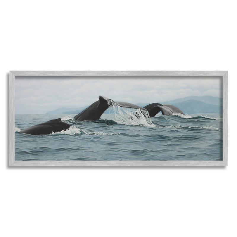 «Whale Tales Ocean Splash» par Clinton Jammer, H 10 po x l 24 po x P 1,5 po, Estampe numérique Farmhouse