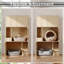 Cat Litter Enclosure with Storage & Scatter Guard for 2 Cats, Space Saving, 40Dx80Wx140H cm, Natural