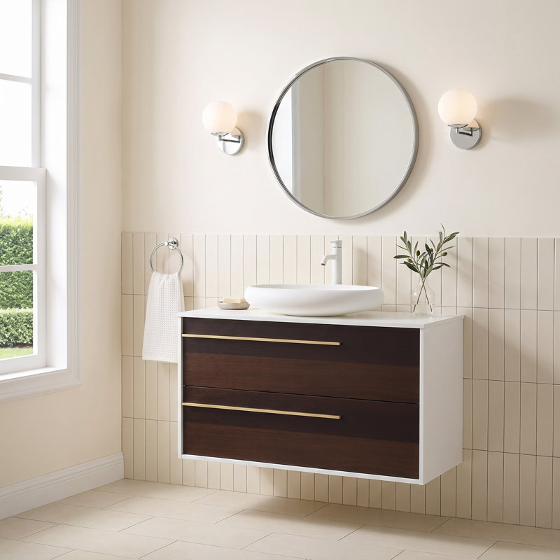 Nika 42" Wall-Mounted Single Bathroom Vanity Set