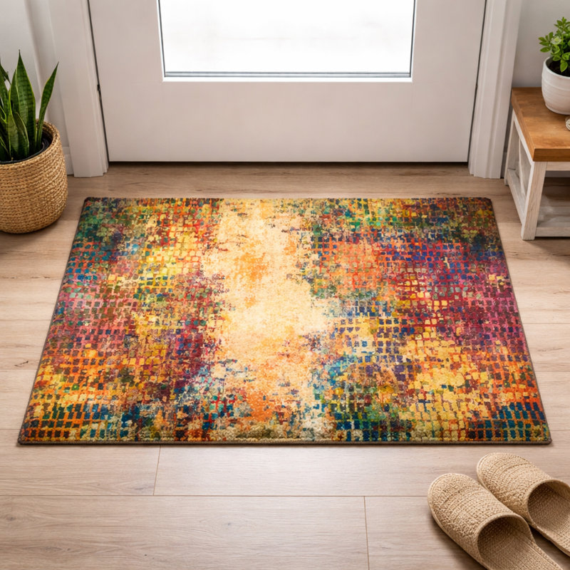 Oriental Machine Tufted Shag Area Rug, Rectangle 40 x 60 cm