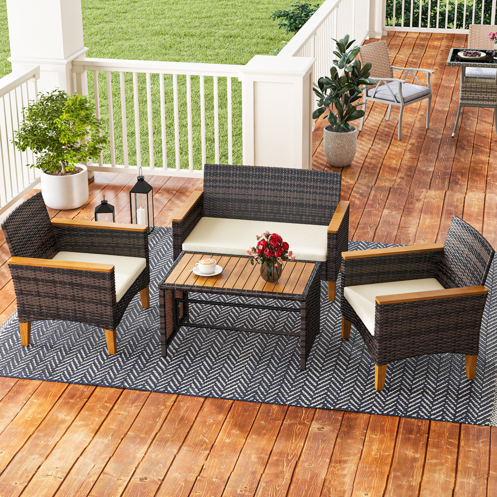 Winston Porter 4 Pieces Patio Furniture Sets - Wayfair Canada