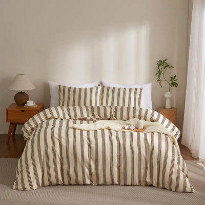 Vintage 3-Piece 100% Cotton Duvet Cover Set With Pillow Shams