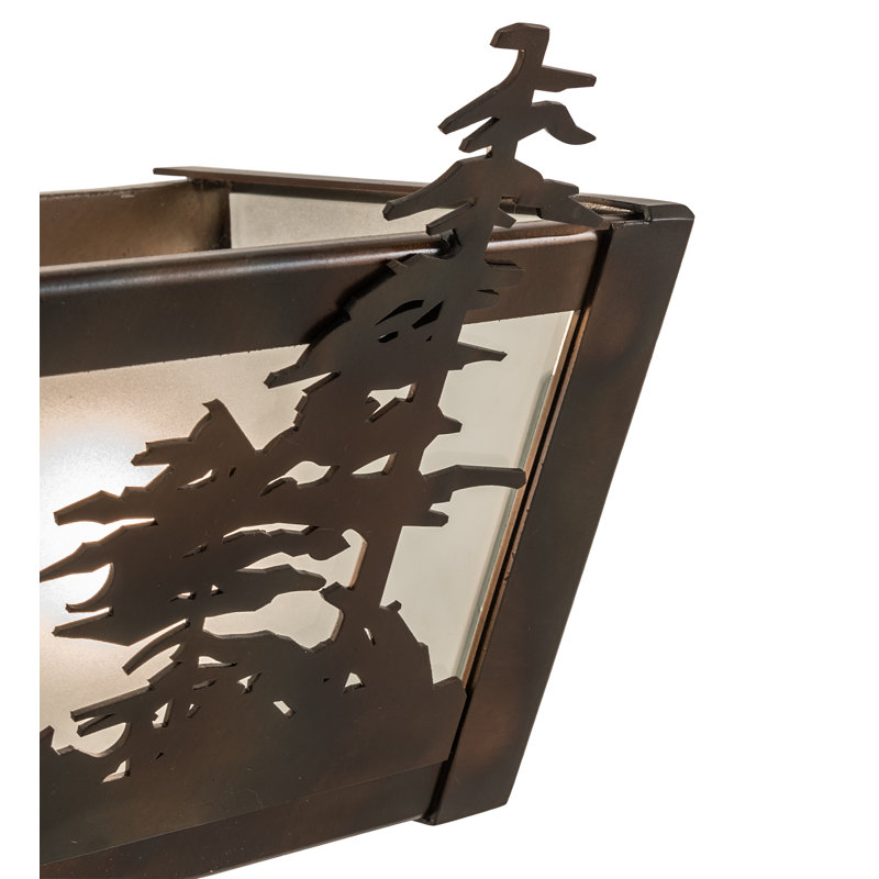 Rustic Lodge 4 - Light Bath Bar, 7" H x 72" W x 6.25" D, Blue/Green/Purple, Timeless Bronze