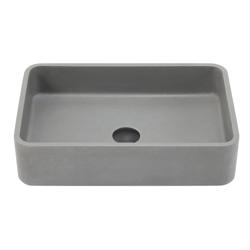 Vinnova 12.8'' Gray Concrete Rectangular Bathroom Sink