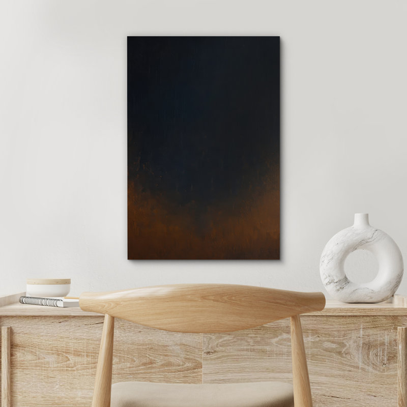 «Black and Brown Abstract Gradient Art», reproduction d'art sur toile encadrée, H 36 po x l 24 po x P 1,5 po, Toile tendue