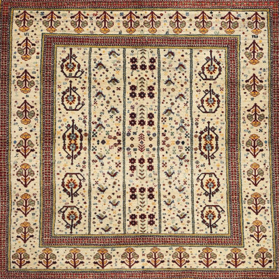Tapis beige/brun contemporain