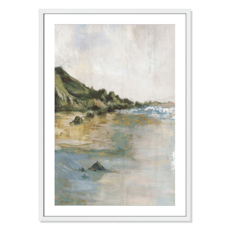 Tide’s Edge Print by Casa Fine Arts, White Framed Print with Mat, 35.5" H x 25.5" W x 1.25" D
