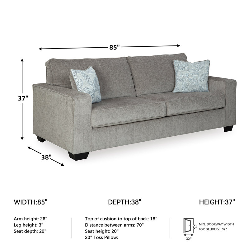 New Britain 85" Square Arm Sofa Bed, Alloy 