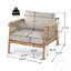 Fauteuil club d'extérieur, ensemble de 2