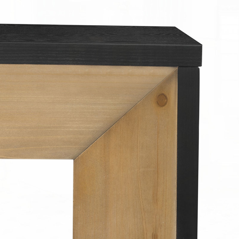 59" Long Sofa Table Console Table, Brown/Black