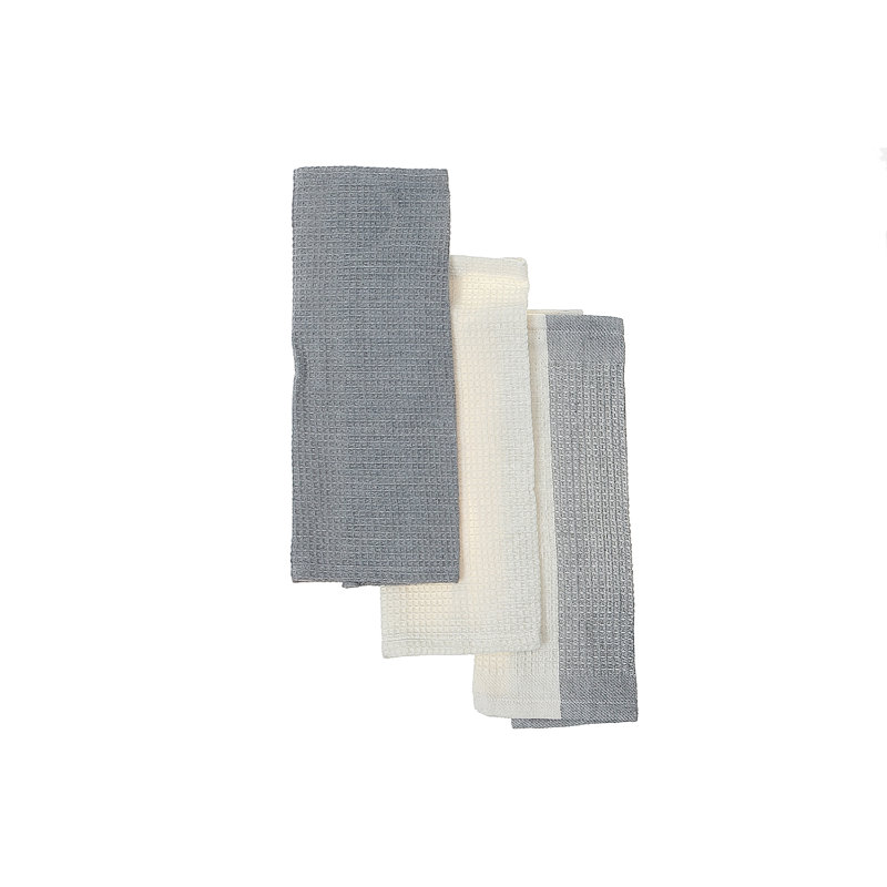 Ensemble de 3 torchons Oxford, Gris