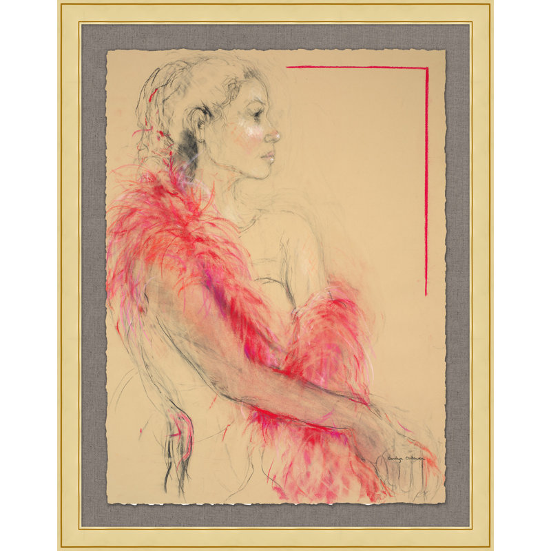 «Red Boa» par Lillian August - peinture encadrée