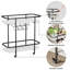 Ahmarria 2-Tier Bar Cart on Wheels with Wine Rack and Glass Holder, Drink Trolley for Home, Party-1646586775