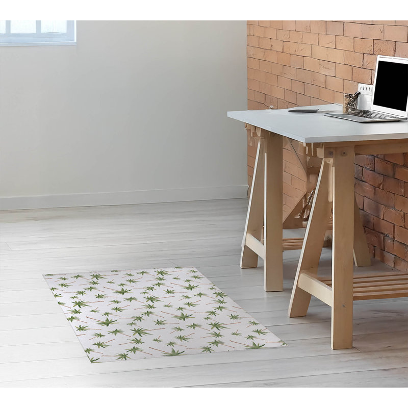 Tapis de bureau léger Summer Palms, L 24 po x P 36 po, Blanc