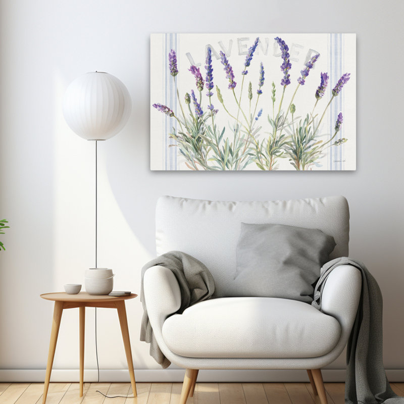 Fleurs et fleur de lavande bleue, H 24 po x l 36 po