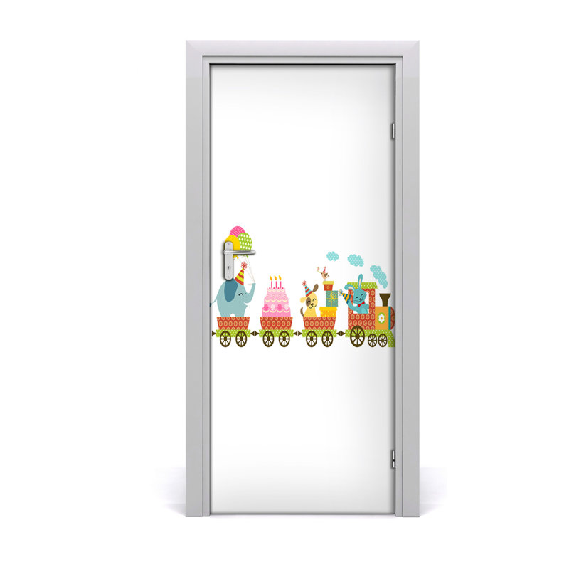 Cheerful Train Door Decal