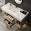 Meuble-lavabo flottant 39,4 po avec lavabo en céramique, 2 tiroirs muraux à fermeture en douceur et plateau en ardoise blanche-130568641