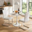 Ensemble de salle à manger 3 pièces avec chaises en porte-à-faux en similicuir-130462801-130462808-130462806