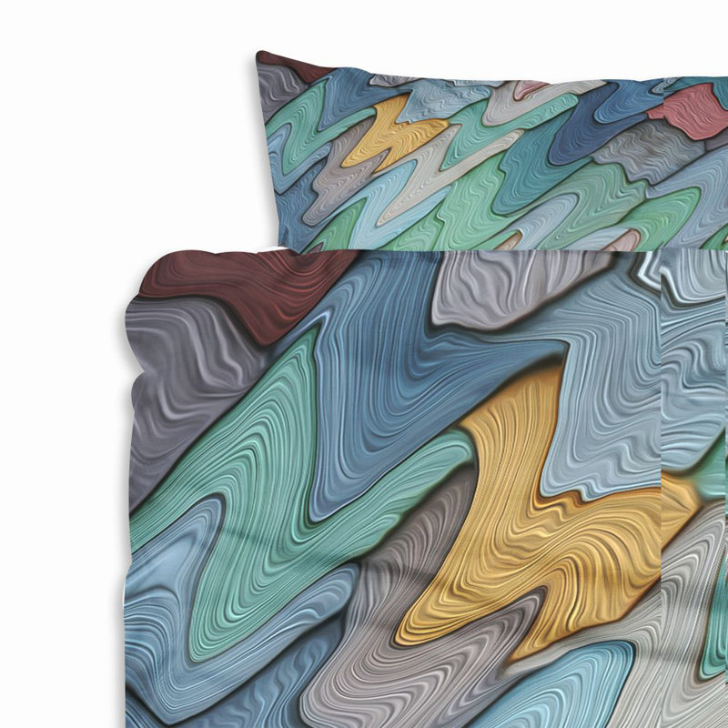 Abstract Polyester Duvet Cover, King Duvet Cover + 2 King Shams