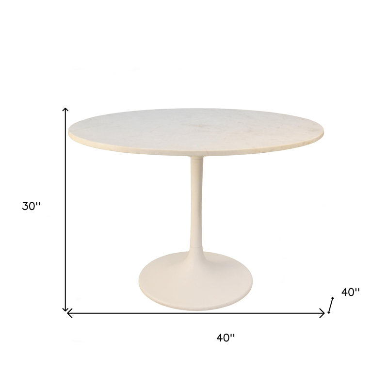 Table de salle à manger 40 po, H 30 po x L 40 po x l 40 po, White