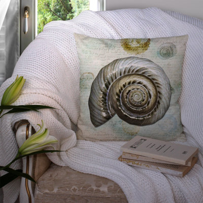Shells Green/Gray Indoor/Outdoor Throw Pillow
