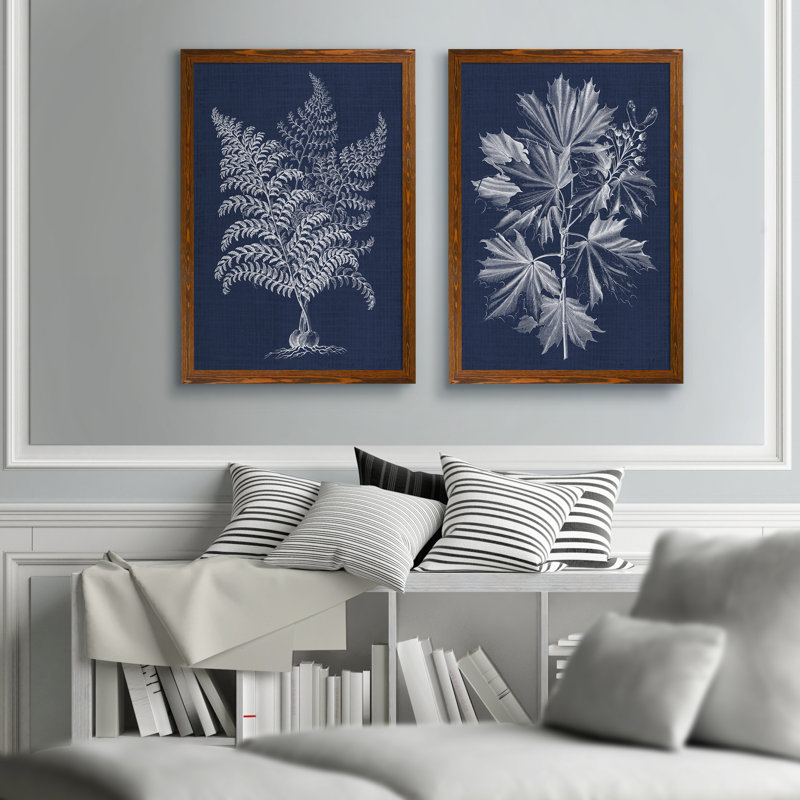 Lustr Foliage Chintz VI "- ensemble de 2 reproductions d'art, H 24 po x l 18 po, Toile encadrée, Espresso