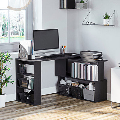 Lengby L-Shape Credenza Desk by Ebern Designs