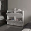 Armoire de rangement blanche à chaussures inclinable avec plusieurs compartiments et design moderne