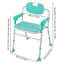 Siège de douche pliable et réglable en hauteur avec accoudoirs et dossier. Modèle robuste en alliage d'aluminium (supportant jusqu'à 125 kg). Convient aux personnes âgées, aux femmes enceintes et aux personnes handicapées. Couleur : bleu et argent.