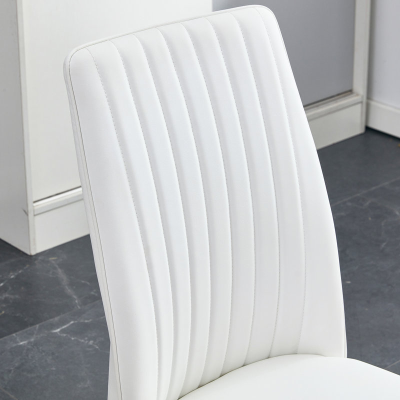 Chaises de salle à manger Monaldo, 6, Blanc, Noir et or