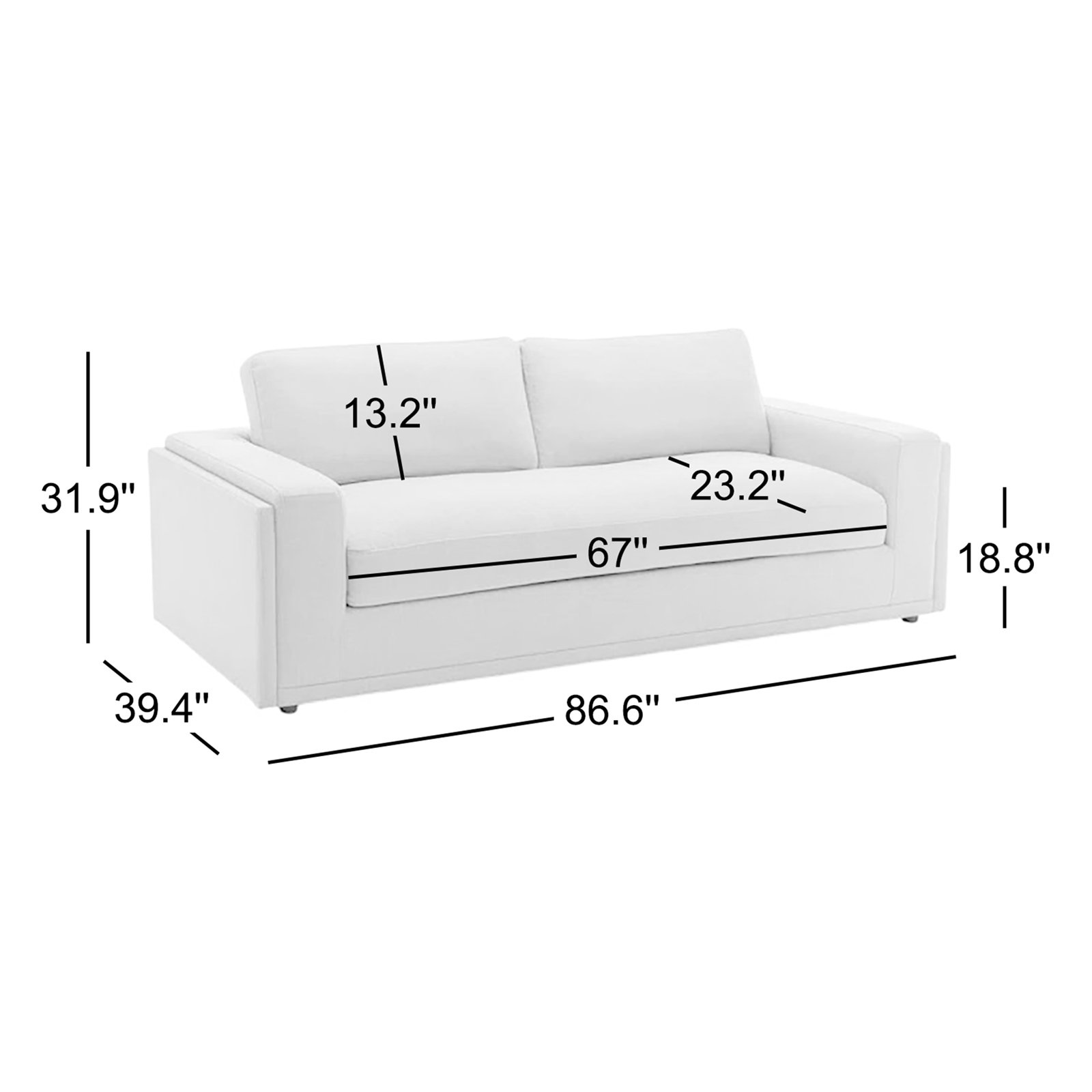 Essex 87" Sofa, Green